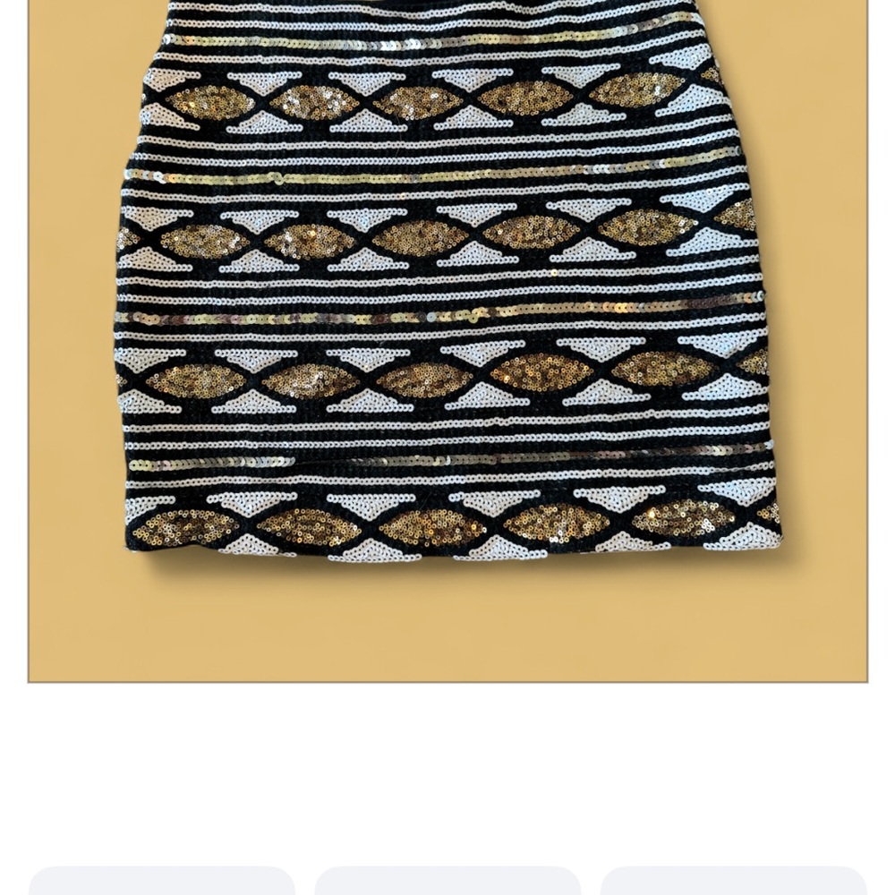 Elegant Black and Gold Sequin Mini Skirt